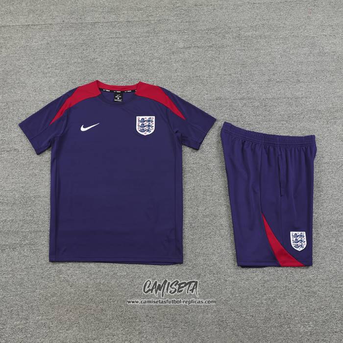 Chandal del Inglaterra 2024-2025 Manga Corta Purpura - Pantalon Corto
